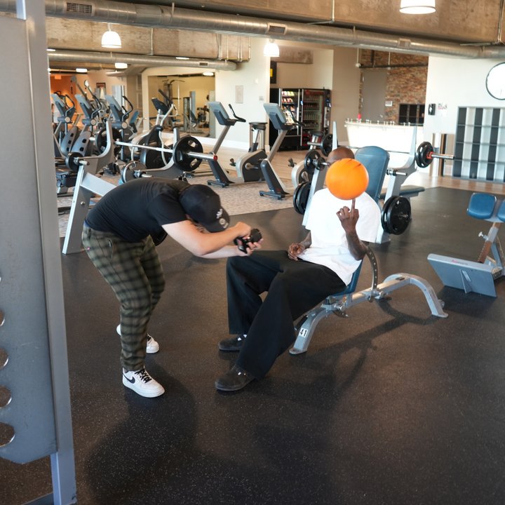 Filming Taze Moore with a QBounce Silent Basketball in the gym