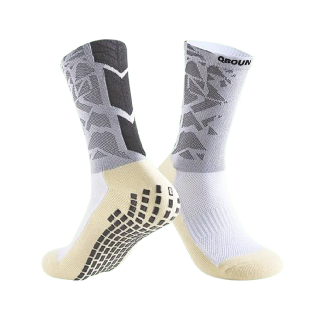 QBounce Grip Socks with non-slip soles and cushioned support for enhanced agility and comfort during active movement.